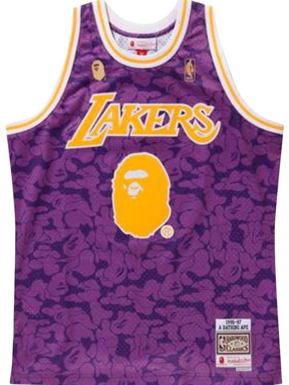 A Bathing Ape Los Angeles Lakers Purple Mens NBA stitched Basketball Jersey